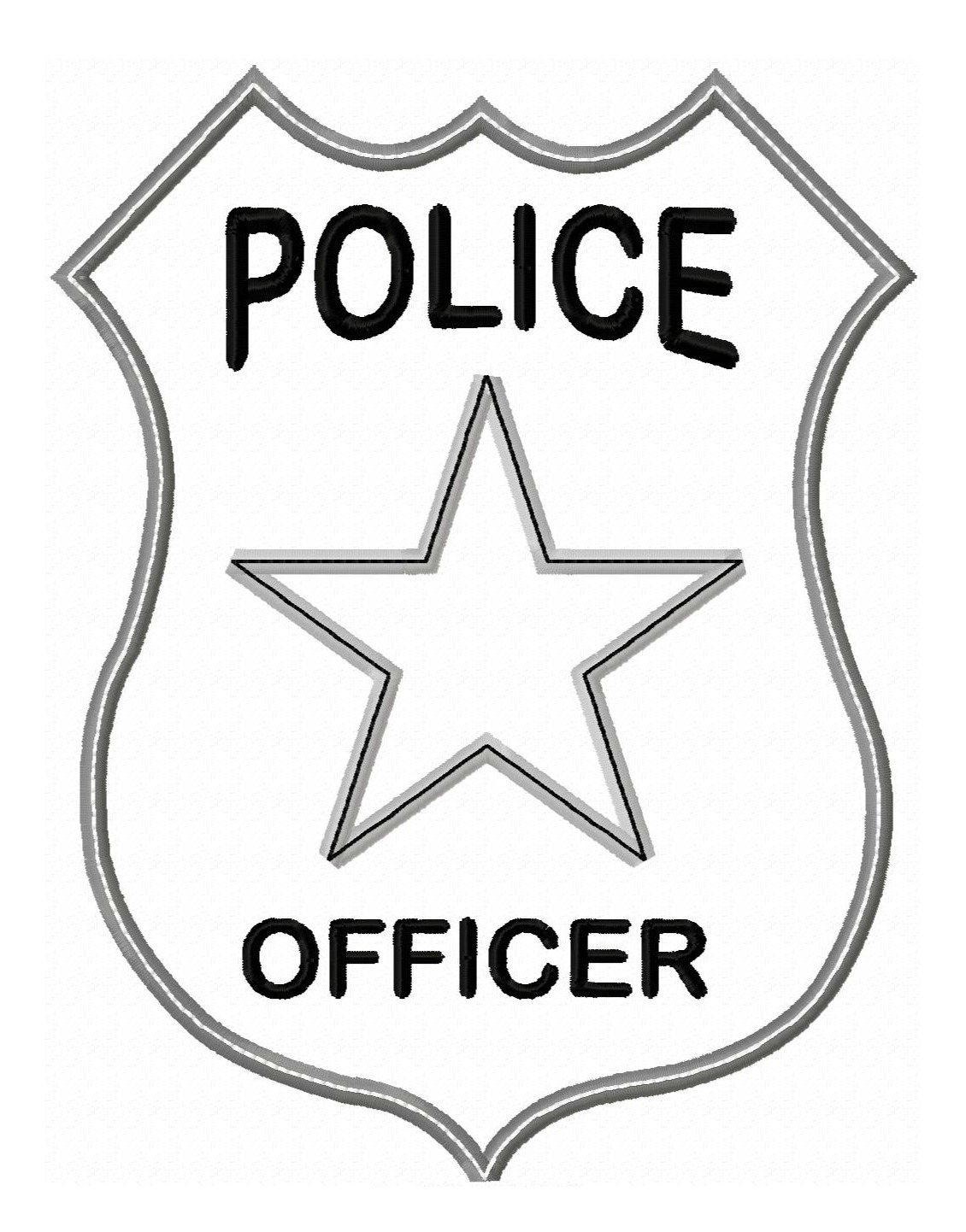 Police badge badge officer outline clipart kid