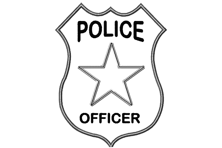 Police badge coloring clipart 2