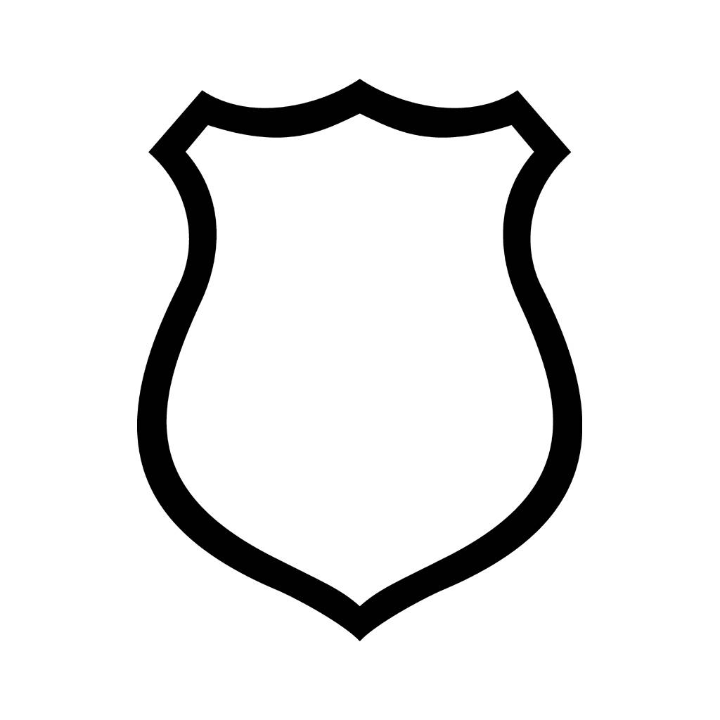 Police badge outline clipart kid 3