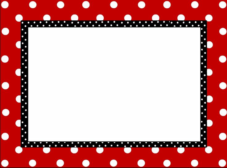 Red polka dot frame clipart
