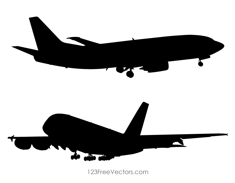 Airplane silhouette clip art freevectors