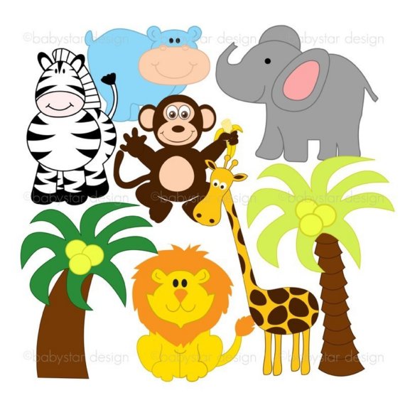 Baby jungle animals clipart free images