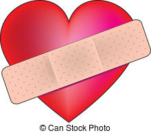 Bandaid heart with band aid clipart
