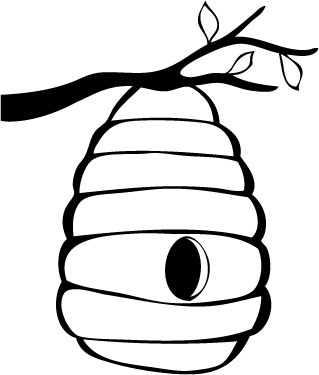 Beehive bee hive outline clipart kid