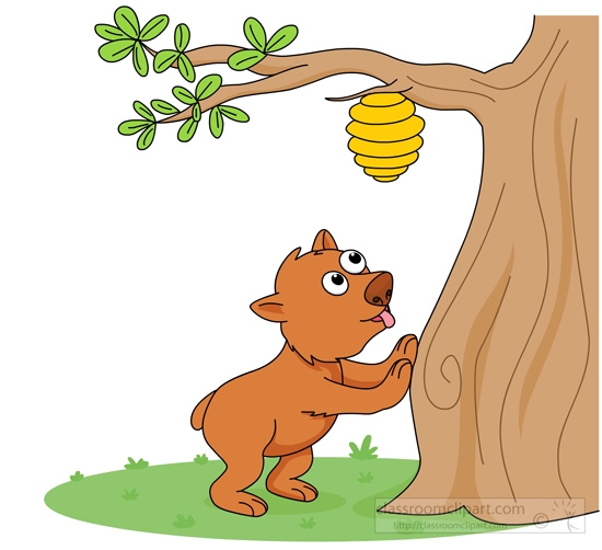 Beehive on a tree clipart
