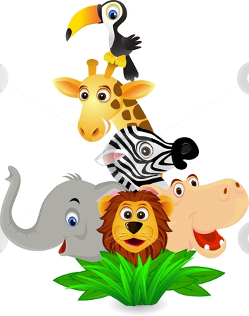 Cartoon jungle animals clipart 2