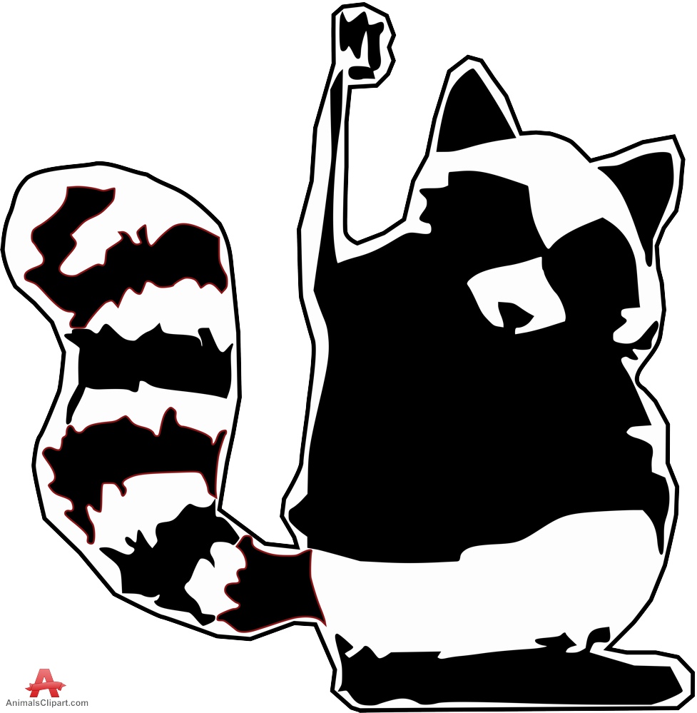 Cartoon raccoon clipart stencil design free download