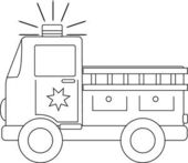 Clip art black and white firetruck clipart image black and white ...