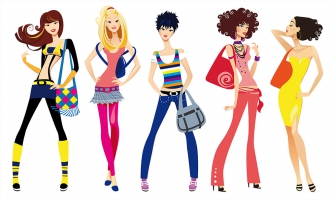 Fashion shopping girls clip art free vector download 2