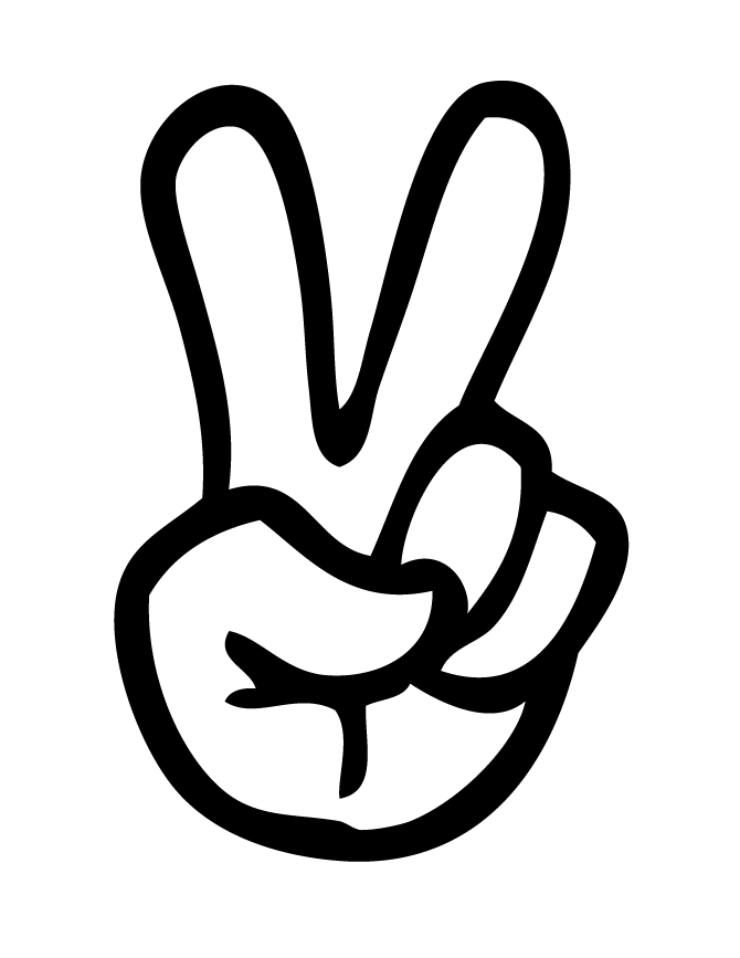 Finger peace sign clipart kid 2