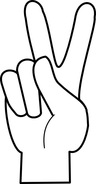 Finger peace sign clipart kid