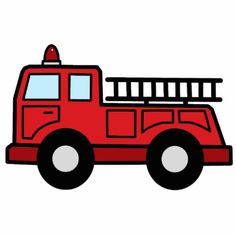 Fire engine clipart image cartoon firetruck creating printables
