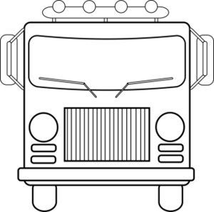 Firetruck fire engine clipart image head on view of a truck coloring page