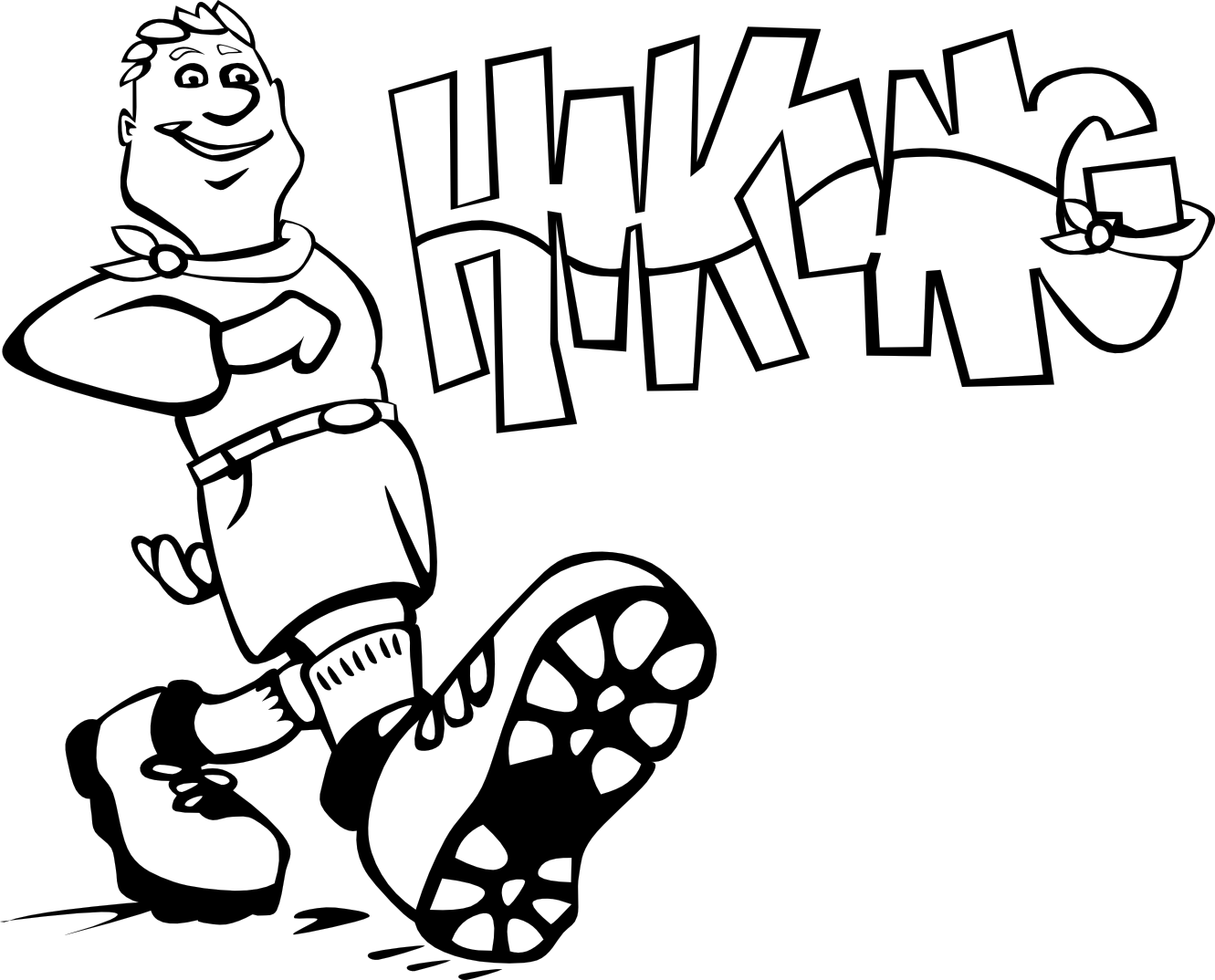Hiking clipart black and white free images