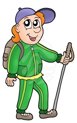 Hiking man clipart kid 2