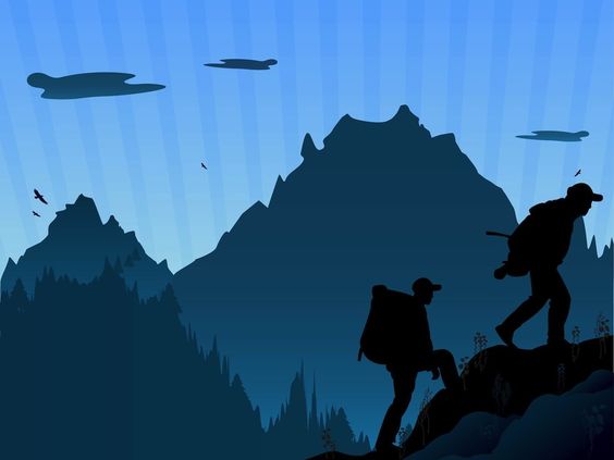 Hiking silhouette clip art mountain tatoo