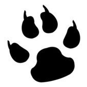 Paw print black and white clipart kid - Clipartix