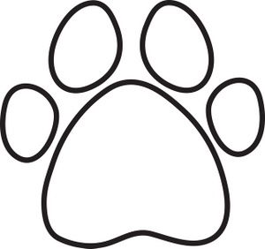 Paw print clip art free coloring page images