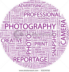 Photography word collage cliparts