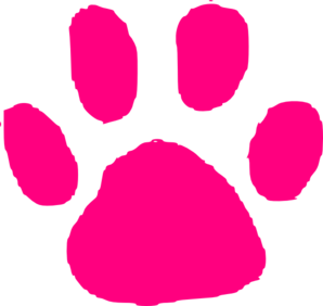 Pink paw print clip art at vector clip art