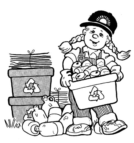 Recycle recycling black and white clipart kid 2