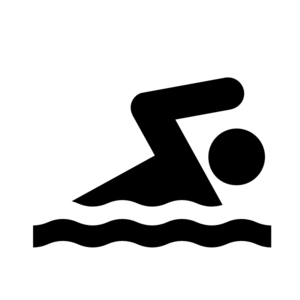 Swimmer competitive swimming clipart black and white