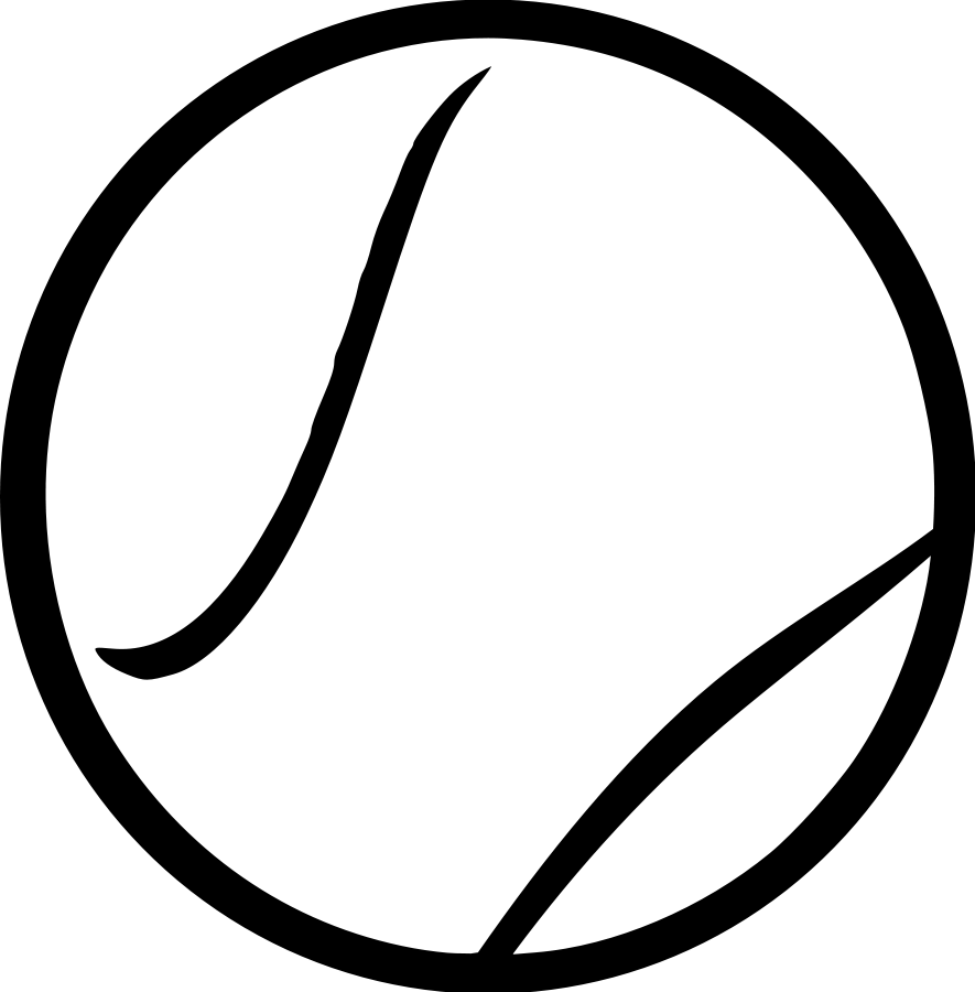 Tennis ball clipart black and white 2