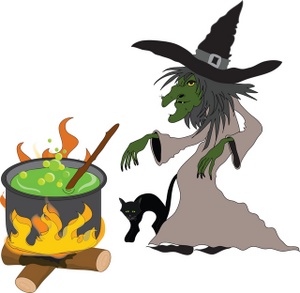 Witch cauldron clipart kid
