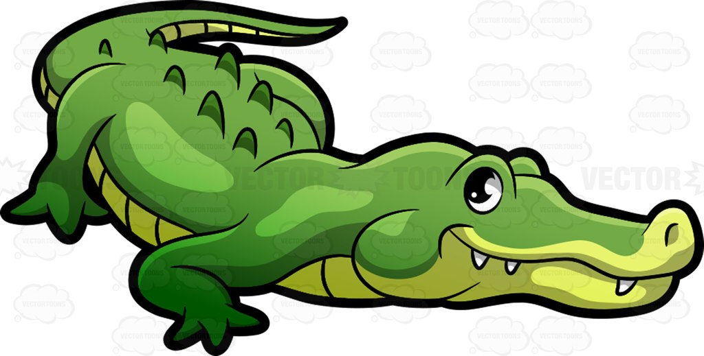 A crocodile at the zoo vector clip art cartoon