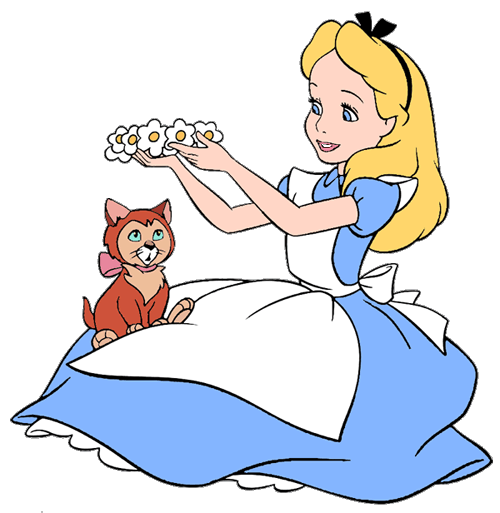 Alice in wonderland alice and dinah clip art images disney galore