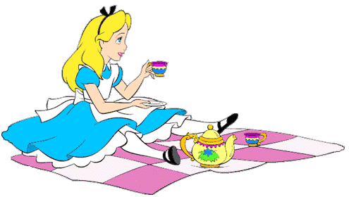 Alice in wonderland tea party clipart kid