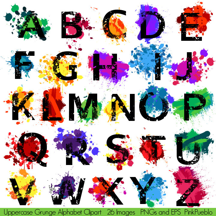 Alphabet stencils fonts clipart