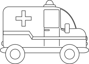 Ambulance clipart image a black and