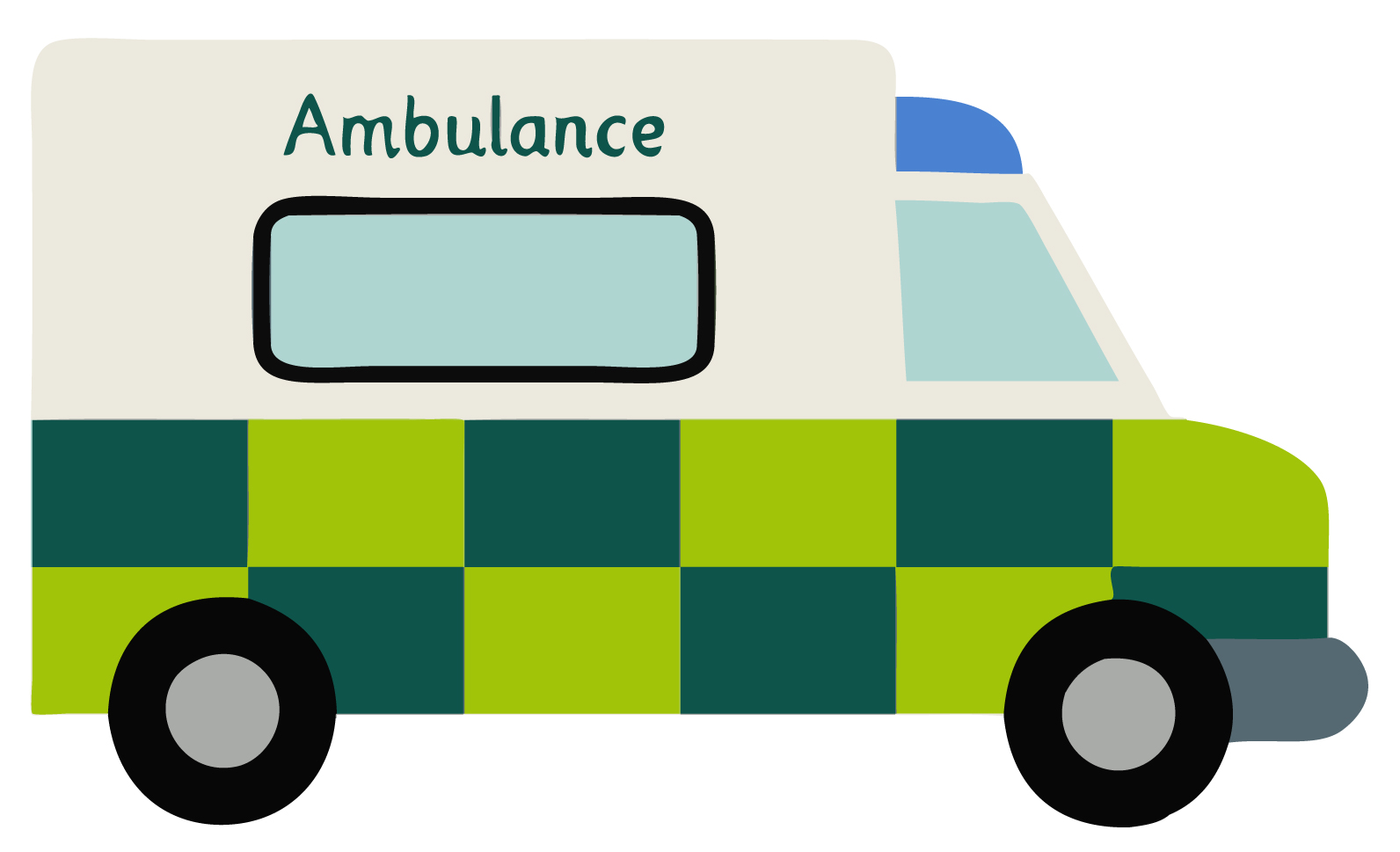 Ambulance free early years clipart image