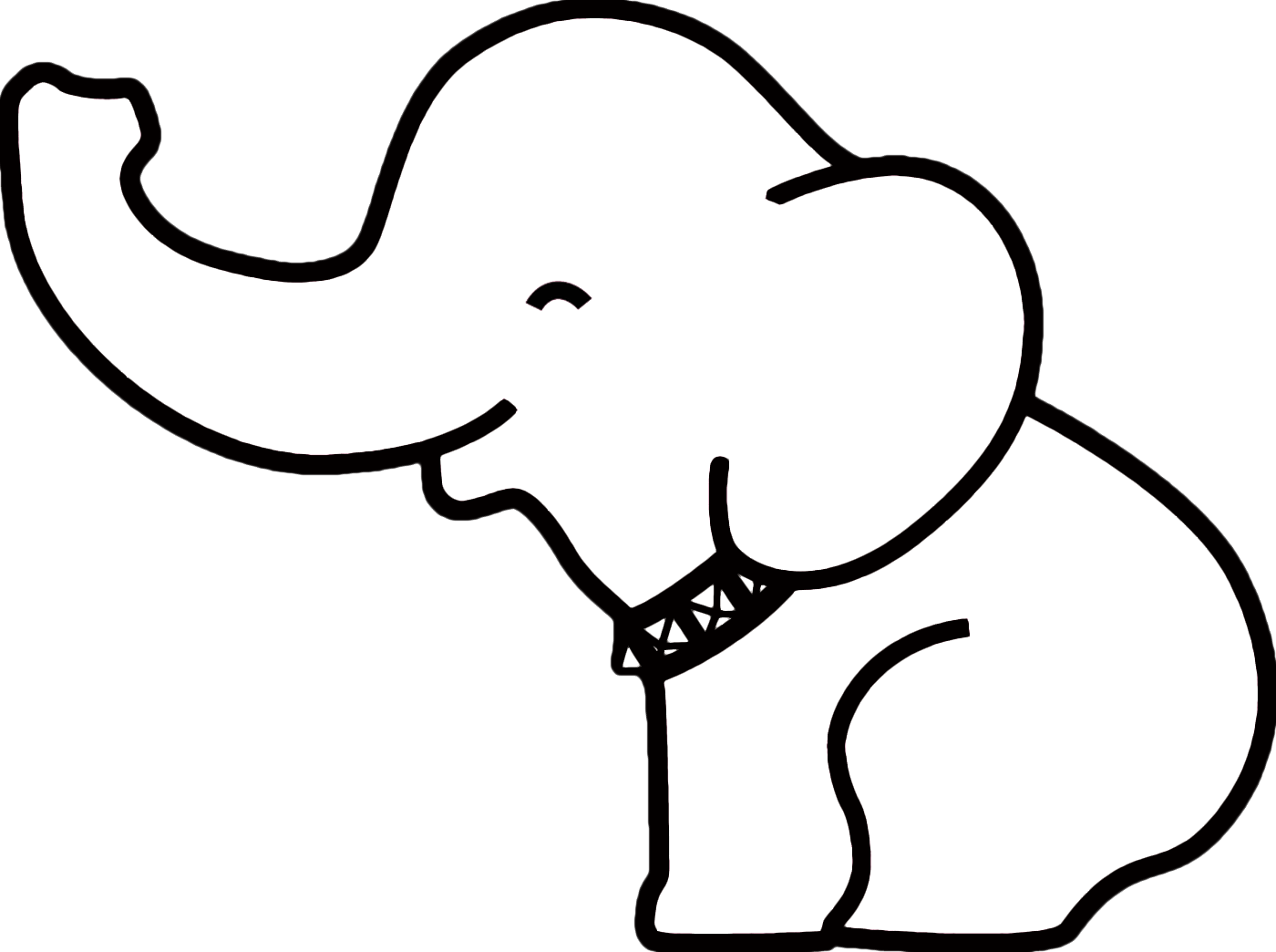 Baby elephant clipart outline