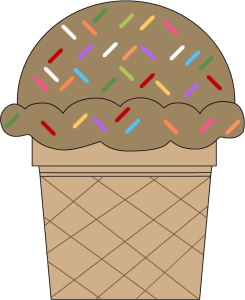 Chocolate ice cream cone clip art image