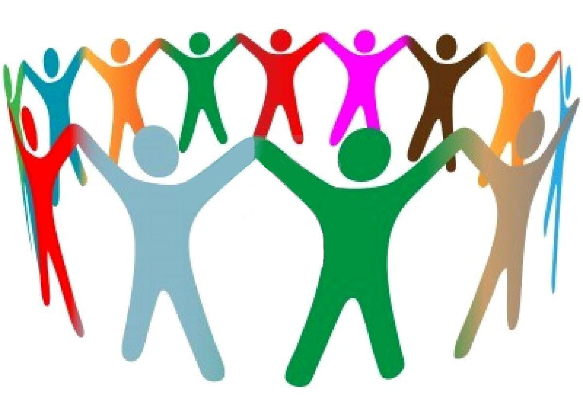 Circle of hands joined together clipart