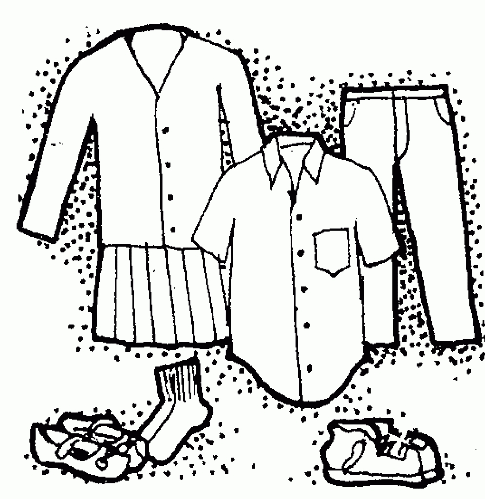 Clothing clothes clip art black and white free clipart images