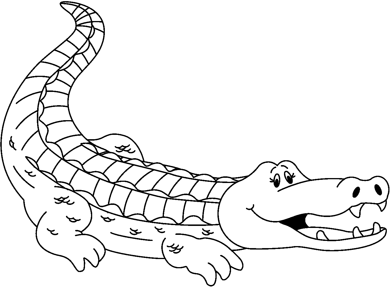 Crocodile alligator outline clipart kid