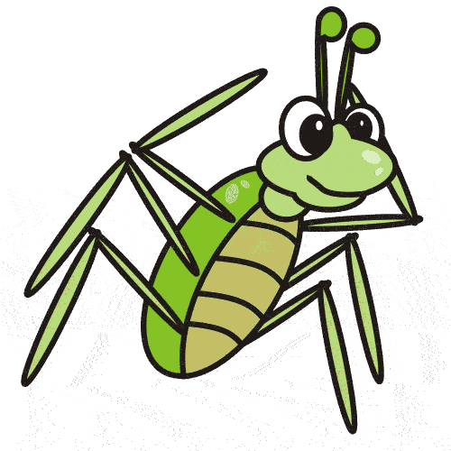Cute cricket insect clipart kid