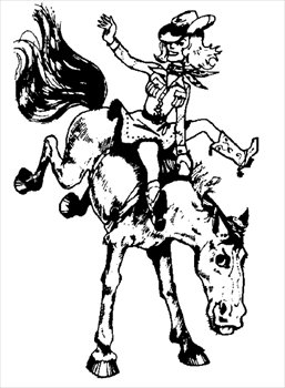 Free cowgirl on bronco clipart graphics images and
