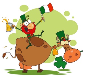 Free ireland clip art image leprechaun with the irish flag