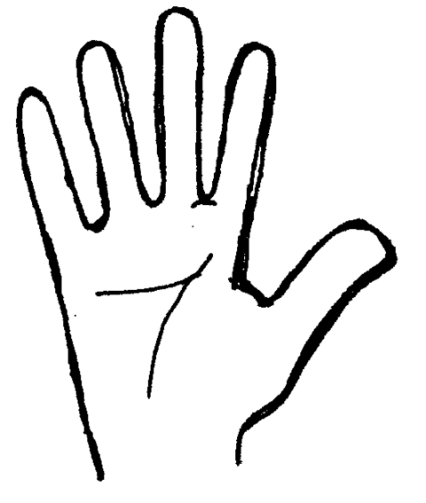 kids hand clipart black and white