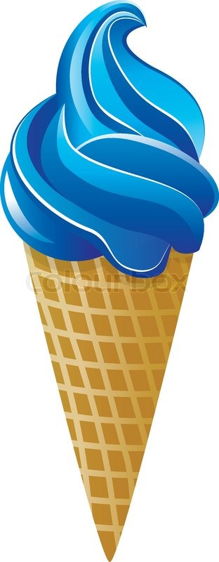 Ice cream cone blue ice clipart kid