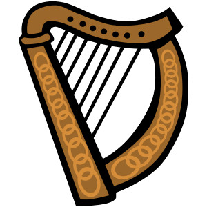 Irish celtic harp clipart
