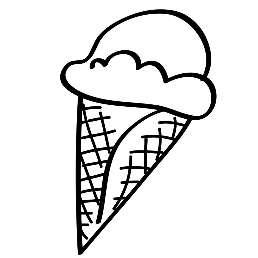 Melting ice cream cone clipart black and white clipartfest 3