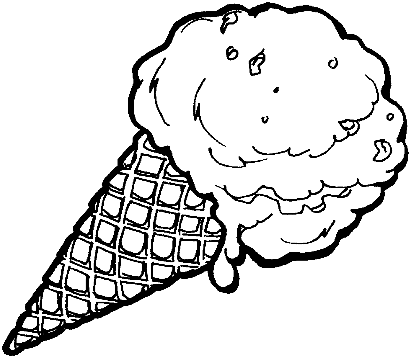 Melting ice cream cone clipart black and white clipartfest 4