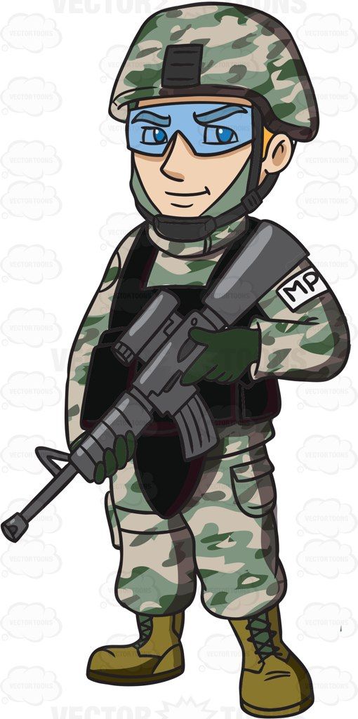 Military police machine guns and us army on clipart