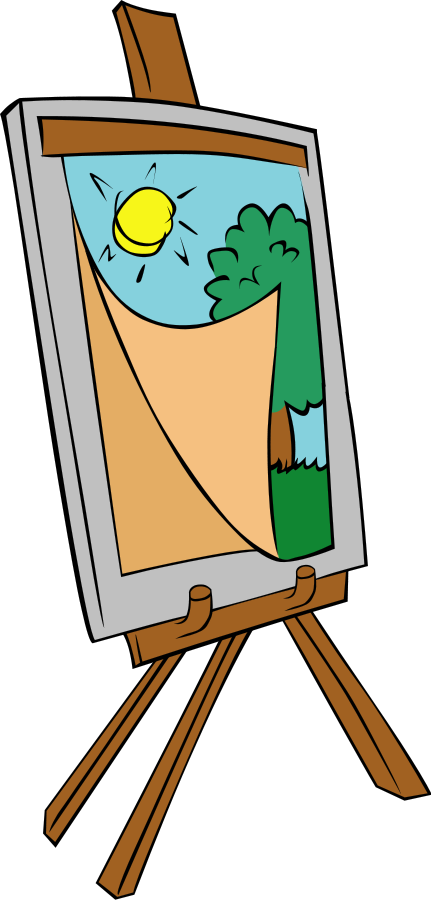 Paint easel clipart kid