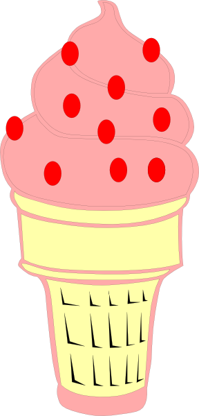 Strawberry ice cream cone clip art at vector clip art